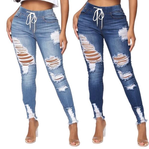 skinny jeans with hole pocket streetwear mid waist elastic jean trouser women denim pants women's, Blue
skinny jeans with hole pocket streetwear mid waist elastic jean trouser women denim pants women's, Blue