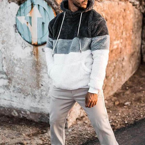 men's hoodies & sweatshirts double sided plush fluffy sweatshirt long sleeve autumn winter color block warm hooded outerwear, Black
men's hoodies & sweatshirts double sided plush fluffy sweatshirt long sleeve autumn winter color block warm hooded outerwear, Black