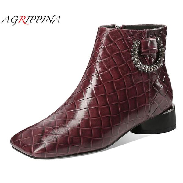 boots 2021 shoes woman ankle luxury cow leather winter zippers square toe red color heels female women fashion dress, Black
boots 2021 shoes woman ankle luxury cow leather winter zippers square toe red color heels female women fashion dress, Black