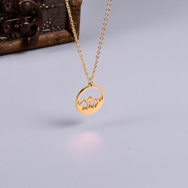selling mori necklace for women stainless steel snow mountain forest pendant with charm round hollow jewelry female gifts necklaces, Silver
selling mori necklace for women stainless steel snow mountain forest pendant with charm round hollow jewelry female gifts necklaces, Silver