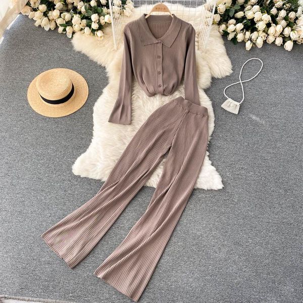 women's two piece pants zcwxm autumn winter knitted set women flared sleeve turndown-collar cardigan+high waist wide leg long suits, White
women's two piece pants zcwxm autumn winter knitted set women flared sleeve turndown-collar cardigan+high waist wide leg long suits, White
