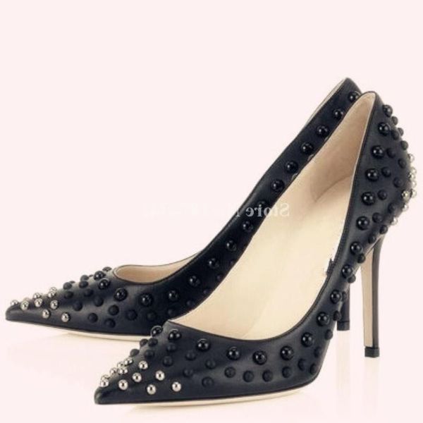 dress shoes est rivet pointed toe and thin high heel shallow spring autumn pumps fashion party women, Black
dress shoes est rivet pointed toe and thin high heel shallow spring autumn pumps fashion party women, Black