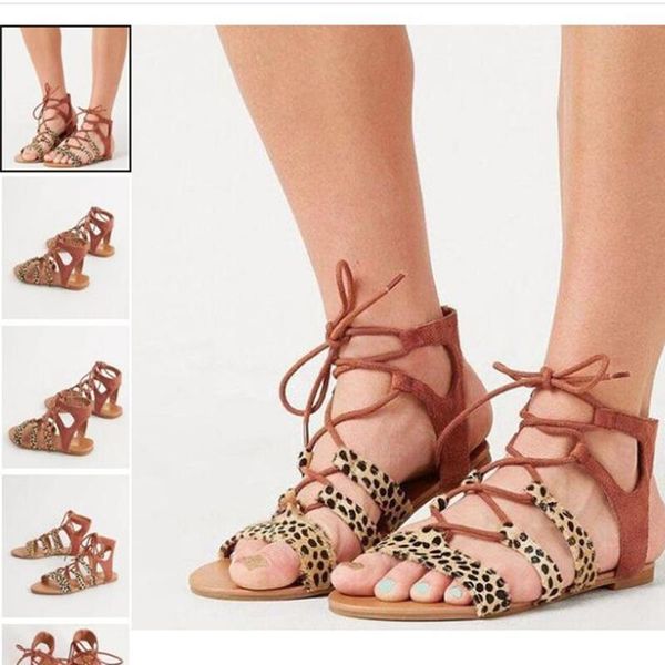 leopard rome sandals women lace-up open toe sandale femme mixed colors high-flock flats gladiator sandalias mujer big size43, Black
leopard rome sandals women lace-up open toe sandale femme mixed colors high-flock flats gladiator sandalias mujer big size43, Black