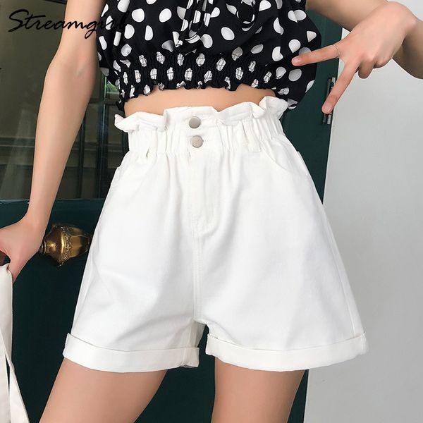 streamgirl short white elastic high waisted jeans feminino summer black s denim shorts for women, White;black
streamgirl short white elastic high waisted jeans feminino summer black s denim shorts for women, White;black