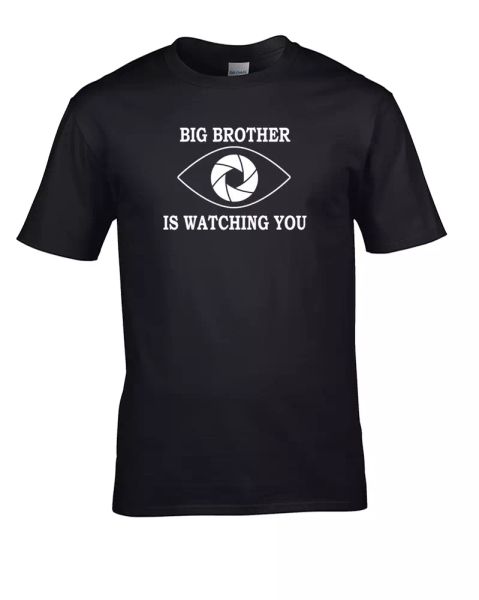 Big Brother Eye in the Sky- Men's T-Shirt, White;black