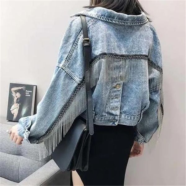 women's jackets women fashion korean fringed denim jacket style split loose bat sleeve tassels jeans shorts femme coat streetwear, Black;brown
women's jackets women fashion korean fringed denim jacket style split loose bat sleeve tassels jeans shorts femme coat streetwear, Black;brown