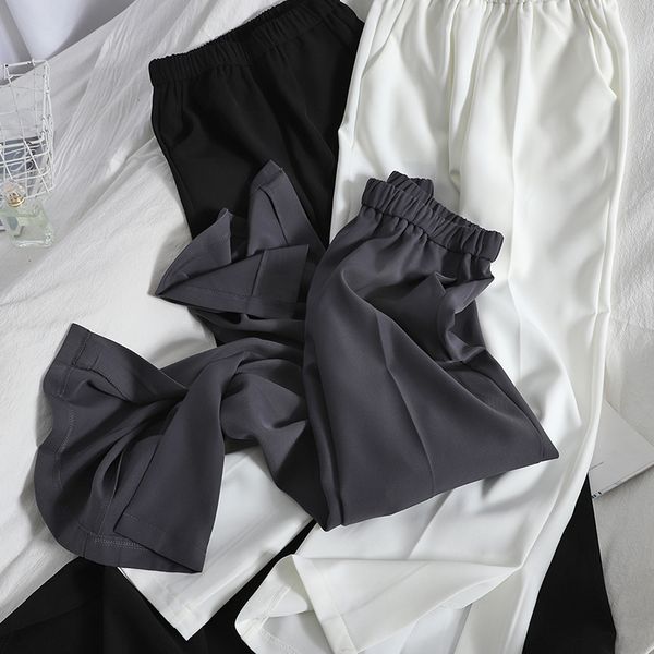 spring fashion slits elegant suit trousers all-match elastic waist straight long pants female korean wide-leg women 210420, Black;white
spring fashion slits elegant suit trousers all-match elastic waist straight long pants female korean wide-leg women 210420, Black;white