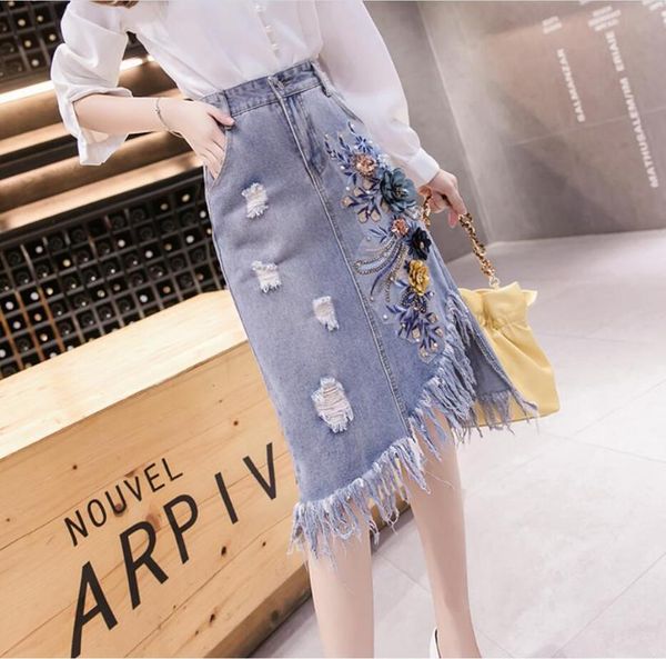 skirts asymmetrical tassel florl embroidered denim skirt women 2021 spring summer split hole ripped a-line jean r463, Black
skirts asymmetrical tassel florl embroidered denim skirt women 2021 spring summer split hole ripped a-line jean r463, Black