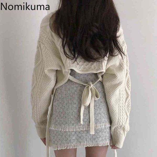 nomikuma korean chic cropped sweater women back lace up long sleeve knitted twist pullover jumpers vintage sueter mujer 3d203 210514, White;black
nomikuma korean chic cropped sweater women back lace up long sleeve knitted twist pullover jumpers vintage sueter mujer 3d203 210514, White;black