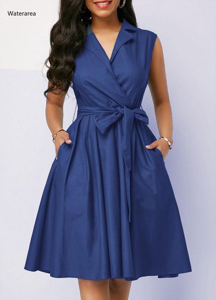 summer plus size womens dresses turn down collar sleeveless pure color lace up waist with wide big swing dress, Black;gray
summer plus size womens dresses turn down collar sleeveless pure color lace up waist with wide big swing dress, Black;gray