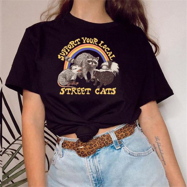 support your local street cats print women hip hop loose t shirt fashion breathable casual personality o-neck clothing women's t-shirt, White
support your local street cats print women hip hop loose t shirt fashion breathable casual personality o-neck clothing women's t-shirt, White