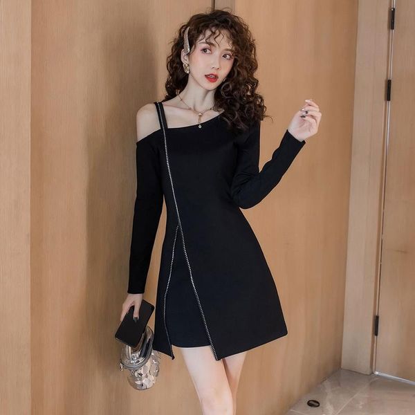 casual dresses spring autumn women's black long-sleeved dress korean temperament strapless strap bottoming women gd513, Black;gray
casual dresses spring autumn women's black long-sleeved dress korean temperament strapless strap bottoming women gd513, Black;gray