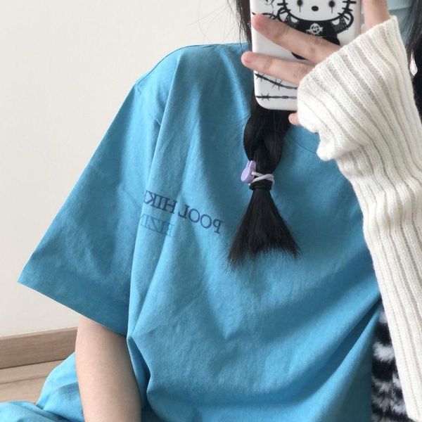 women's t-shirt too white ~ blue back printing bright color casual thin loose bf style short sleeve summer[delivery within 6
women's t-shirt too white ~ blue back printing bright color casual thin loose bf style short sleeve summer[delivery within 6