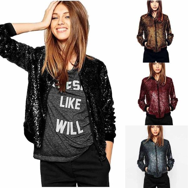 women's jackets short coat autumn sports full sequin baseball uniform all-match long sleeve fashion casual jacket female outwear # ulvg, Black;brown
women's jackets short coat autumn sports full sequin baseball uniform all-match long sleeve fashion casual jacket female outwear # ulvg, Black;brown