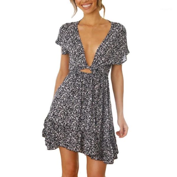 dress 2021 women's fashion summer deep v strap floral print eknee-length robe longue femme robes casual dresses, Black;gray
dress 2021 women's fashion summer deep v strap floral print eknee-length robe longue femme robes casual dresses, Black;gray