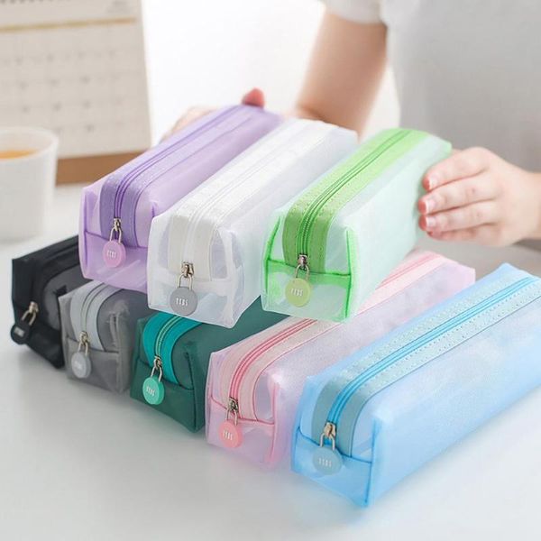 pencil bags solid color zipper transparent mesh case pen storage bag school kawaii nylon gift supplies
pencil bags solid color zipper transparent mesh case pen storage bag school kawaii nylon gift supplies