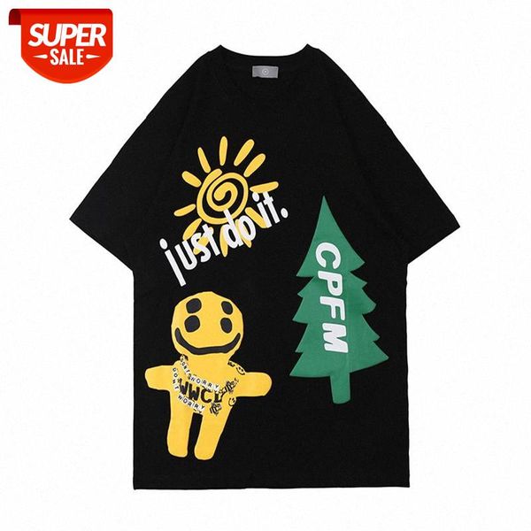 european and american high street simple round neck print t-shirt, trendy loose graffiti smiley short-sleeved tee men women #au5x, White;black
european and american high street simple round neck print t-shirt, trendy loose graffiti smiley short-sleeved tee men women #au5x, White;black