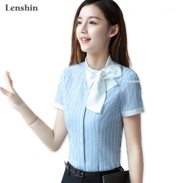 women's blouses & shirts lenshin women turn down collar striped blouse with bow short sleeve tie shirt office lady camisa female fashi, White
women's blouses & shirts lenshin women turn down collar striped blouse with bow short sleeve tie shirt office lady camisa female fashi, White