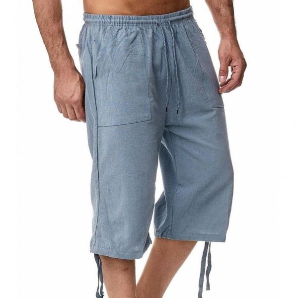 men's pants 2021 men cropped trousers fashion summer casual solid drawstring elastic waist cotton line, Black
men's pants 2021 men cropped trousers fashion summer casual solid drawstring elastic waist cotton line, Black