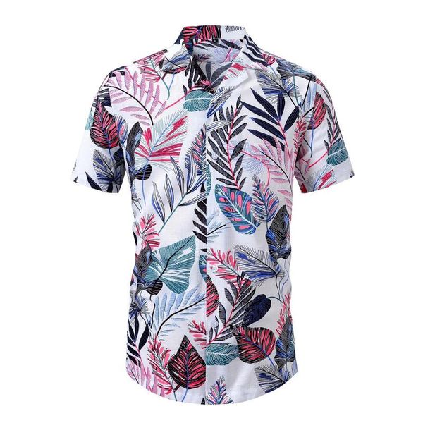 men's casual shirts hawaiian print slim fit short sleeve for men turn-down collar button up male blouse chemise homme, White;black
men's casual shirts hawaiian print slim fit short sleeve for men turn-down collar button up male blouse chemise homme, White;black