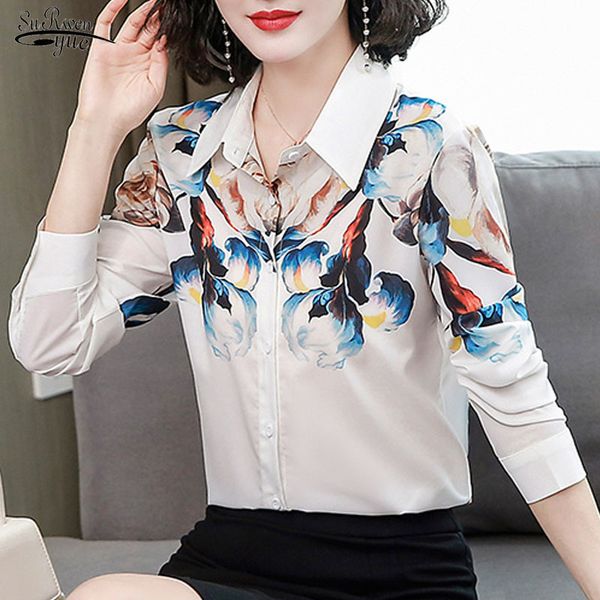 spring and autumn elegant retro printed mulberry silk shirt white women's long-sleeved chemisier femme 10650 210521
spring and autumn elegant retro printed mulberry silk shirt white women's long-sleeved chemisier femme 10650 210521
