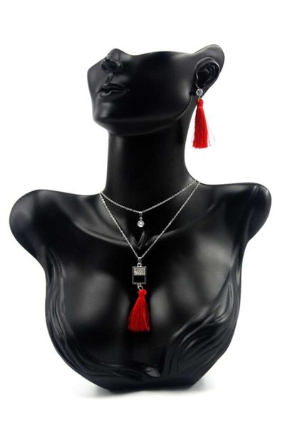 earrings & necklace women's fashion jewelry silver color design geometric detailed tassels
earrings & necklace women's fashion jewelry silver color design geometric detailed tassels