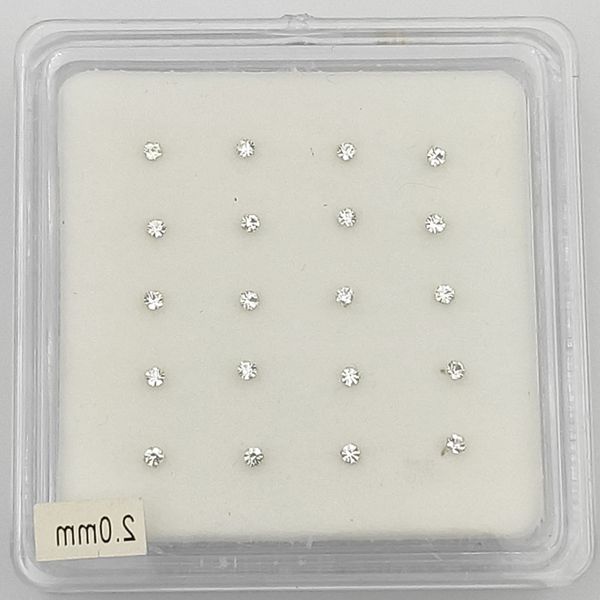 925 sterling zilver 2mm clear crystal neus stud piercing pin lichaam sieraden 20 stks/pak, Silver
925 sterling zilver 2mm clear crystal neus stud piercing pin lichaam sieraden 20 stks/pak, Silver