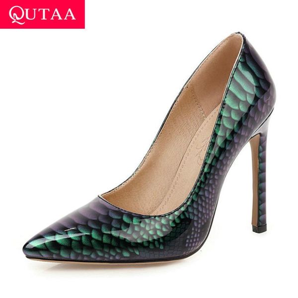 dress shoes qutaa 2021 serpentine pu patent leather women pumps thin high heel pointed toe shallow single big size 34-43, Black
dress shoes qutaa 2021 serpentine pu patent leather women pumps thin high heel pointed toe shallow single big size 34-43, Black