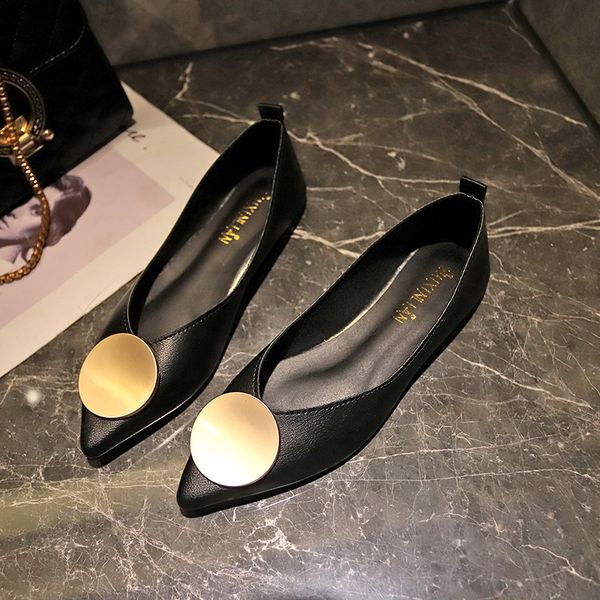 fashion metal round buckle women shoes slip on shallow flat shoes woman pointed toe summer spring plus size casual shoes a3t68, Black
fashion metal round buckle women shoes slip on shallow flat shoes woman pointed toe summer spring plus size casual shoes a3t68, Black