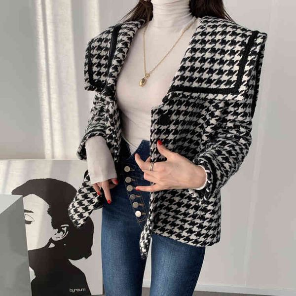 two piece dress zawfl 2021 autumn winter korean fashion women's plaid jacket vintage large lapel coarse wool coat, White
two piece dress zawfl 2021 autumn winter korean fashion women's plaid jacket vintage large lapel coarse wool coat, White