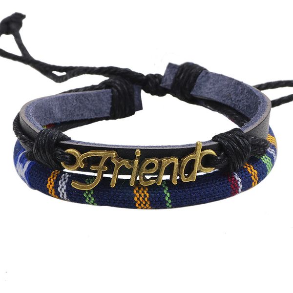 yiwu commodity new cloth fire friend wax rope woven bracelet cowhide hand ornament, Golden;silver
yiwu commodity new cloth fire friend wax rope woven bracelet cowhide hand ornament, Golden;silver
