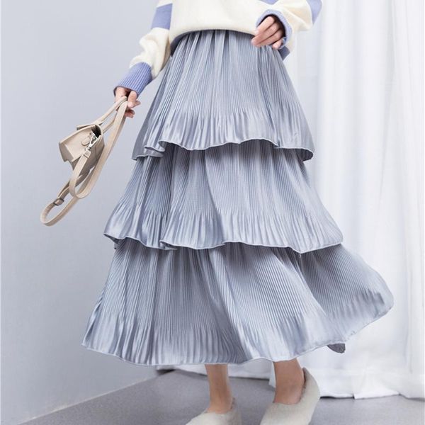 skirts female silk touch multi-layered cakee maxi long elastic waist pleated a-line tiered ankle, Black
skirts female silk touch multi-layered cakee maxi long elastic waist pleated a-line tiered ankle, Black
