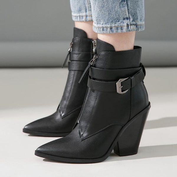 boots sarairis design square heel pointed toe shoes ladies booties zipper high heels belt buckle trendy woman shoes1 uctn, Black
boots sarairis design square heel pointed toe shoes ladies booties zipper high heels belt buckle trendy woman shoes1 uctn, Black