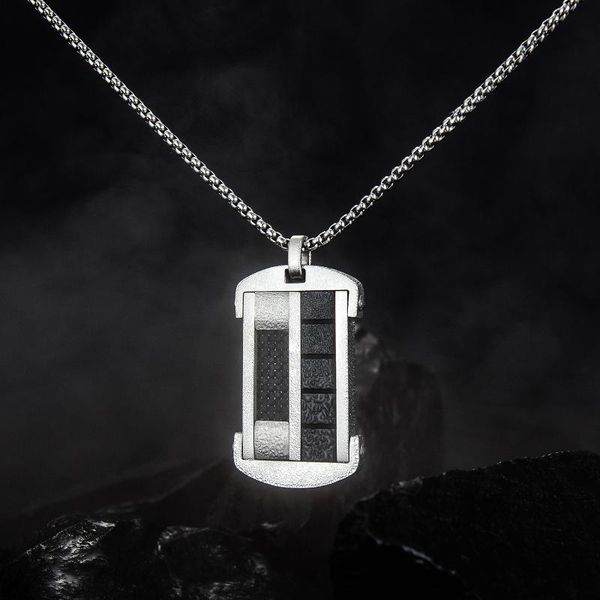 chains fashion tag personality black carbon fiber pendant men's titanium steel necklace all-match necklaces metal classic, Silver
chains fashion tag personality black carbon fiber pendant men's titanium steel necklace all-match necklaces metal classic, Silver