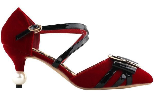 dress shoes show story retro black red two tone bow pointed toe exquisite pearl heel pump
dress shoes show story retro black red two tone bow pointed toe exquisite pearl heel pump
