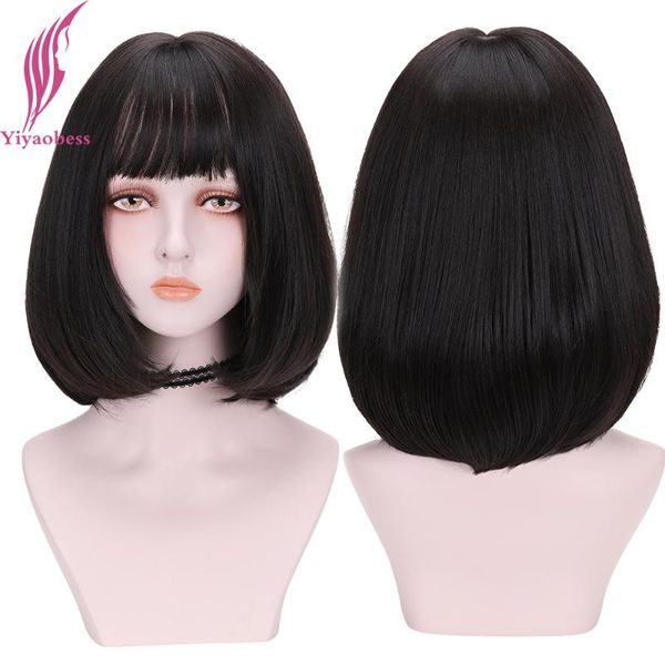 synthetic wigs yiyaobess korean style black brown ombre short bob wig with bangs natural hair for women peruque courte
synthetic wigs yiyaobess korean style black brown ombre short bob wig with bangs natural hair for women peruque courte