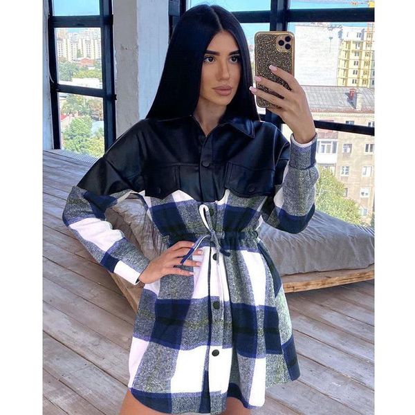 hadara fashion turn down collar plaid blouses women elegant pu patchwork shirts slim collected waisted ladies women's &, White
hadara fashion turn down collar plaid blouses women elegant pu patchwork shirts slim collected waisted ladies women's &, White
