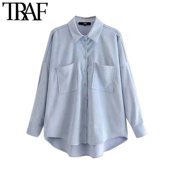 traf women fashion pockets oversized button-up corduroy shirts vintage long sleeve asymmetric loose female blouses chic 210401, White
traf women fashion pockets oversized button-up corduroy shirts vintage long sleeve asymmetric loose female blouses chic 210401, White
