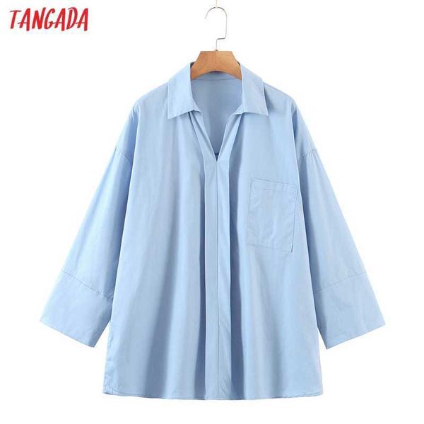 tangada women oversized blue shirt long sleeve spring chic female casual loose shirt 1m13 210609, White
tangada women oversized blue shirt long sleeve spring chic female casual loose shirt 1m13 210609, White