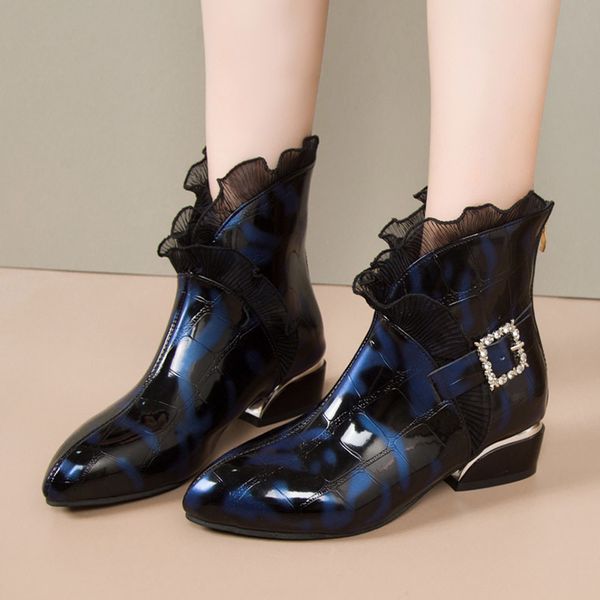 boots women's winter boots with patent leather lace frilly ankle buckles down heels dress shoes pointed to mujer 9404n nqsi, Black
boots women's winter boots with patent leather lace frilly ankle buckles down heels dress shoes pointed to mujer 9404n nqsi, Black