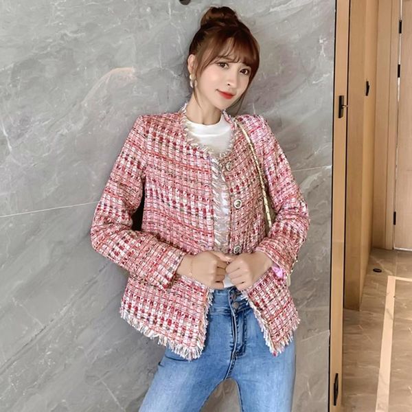 women's jackets women jacket coat 2021 tweed tassel pink single-breasted long sleeve ladies o-neck casual runway outerwear, Black;brown
women's jackets women jacket coat 2021 tweed tassel pink single-breasted long sleeve ladies o-neck casual runway outerwear, Black;brown