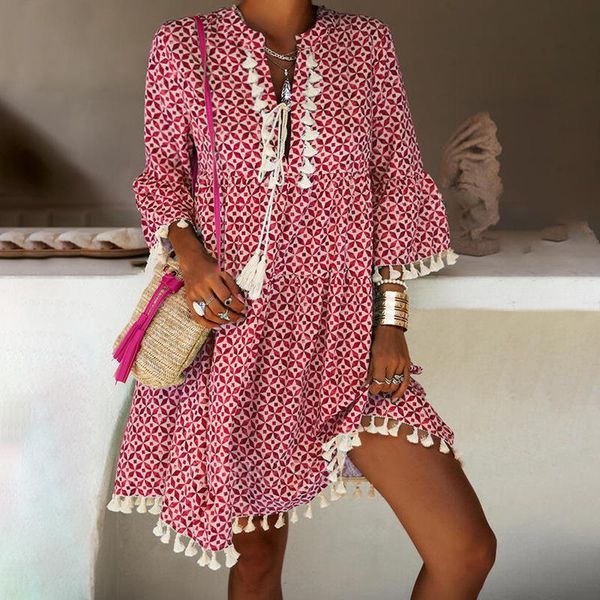 casual dresses women loose v-neck a-line dress 2021 summer tassel beach spring vintage floral print 3/4 sleeve party, Black;gray
casual dresses women loose v-neck a-line dress 2021 summer tassel beach spring vintage floral print 3/4 sleeve party, Black;gray