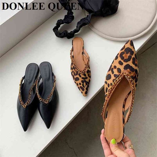 leopard mule shoe flat pointed toe slippers slip on slide chain sandal outdoor flip flop spring footwear zapatillas mujer 210619, Black
leopard mule shoe flat pointed toe slippers slip on slide chain sandal outdoor flip flop spring footwear zapatillas mujer 210619, Black