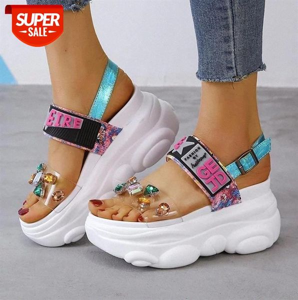 rhinestone transparent summer women sandals buckle design black white platform comfortable thick sole beach shoes #p02s
rhinestone transparent summer women sandals buckle design black white platform comfortable thick sole beach shoes #p02s