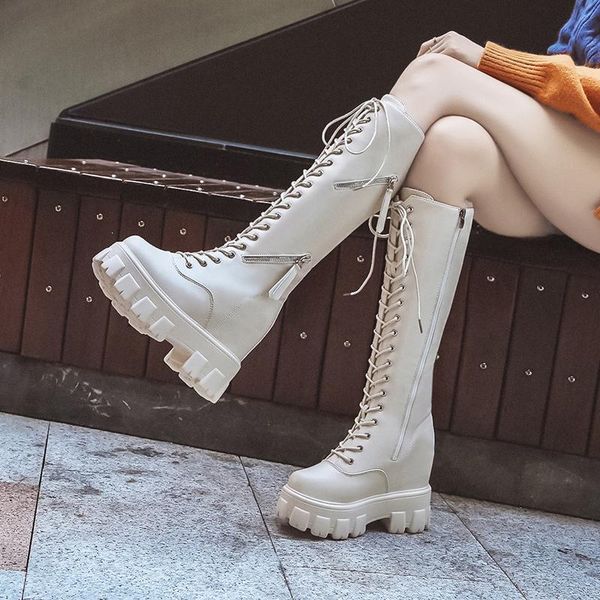 boots chunky platform pu leather knee high women retro punk height increasing long woman lace up booties mujer 2021, Black
boots chunky platform pu leather knee high women retro punk height increasing long woman lace up booties mujer 2021, Black