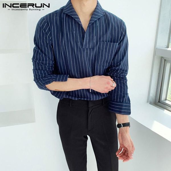 men's casual shirts incerun men leisure long sleeve striped lapel neck blouse korean style man pockets loose chemise streetwear s-5xl, White;black
men's casual shirts incerun men leisure long sleeve striped lapel neck blouse korean style man pockets loose chemise streetwear s-5xl, White;black