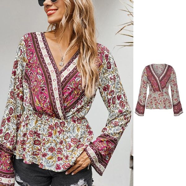 women's t-shirt 2021 spring and summer bohemian holiday style thin long-sleeved retro lace-up print, White
women's t-shirt 2021 spring and summer bohemian holiday style thin long-sleeved retro lace-up print, White