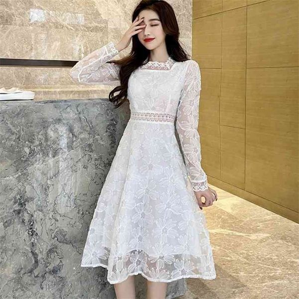 spring fashion flower lace embroidery midi dress sweet women long sleeve white casual slim party dresses robe vestidos 210519, Black;gray
spring fashion flower lace embroidery midi dress sweet women long sleeve white casual slim party dresses robe vestidos 210519, Black;gray