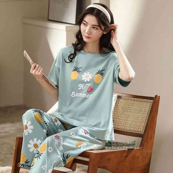 cartoon pajamas set summer kawaii womens sleepwears cotton short sleeve long pants home clothes sleepwear female loose homewear pijama, Black;red
cartoon pajamas set summer kawaii womens sleepwears cotton short sleeve long pants home clothes sleepwear female loose homewear pijama, Black;red