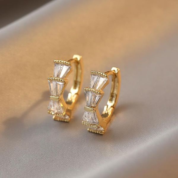 hoop & huggie design fashion jewelry simple exquisite copper inlaid zircon bow earrings elegant small women's daily wild, Golden;silver
hoop & huggie design fashion jewelry simple exquisite copper inlaid zircon bow earrings elegant small women's daily wild, Golden;silver